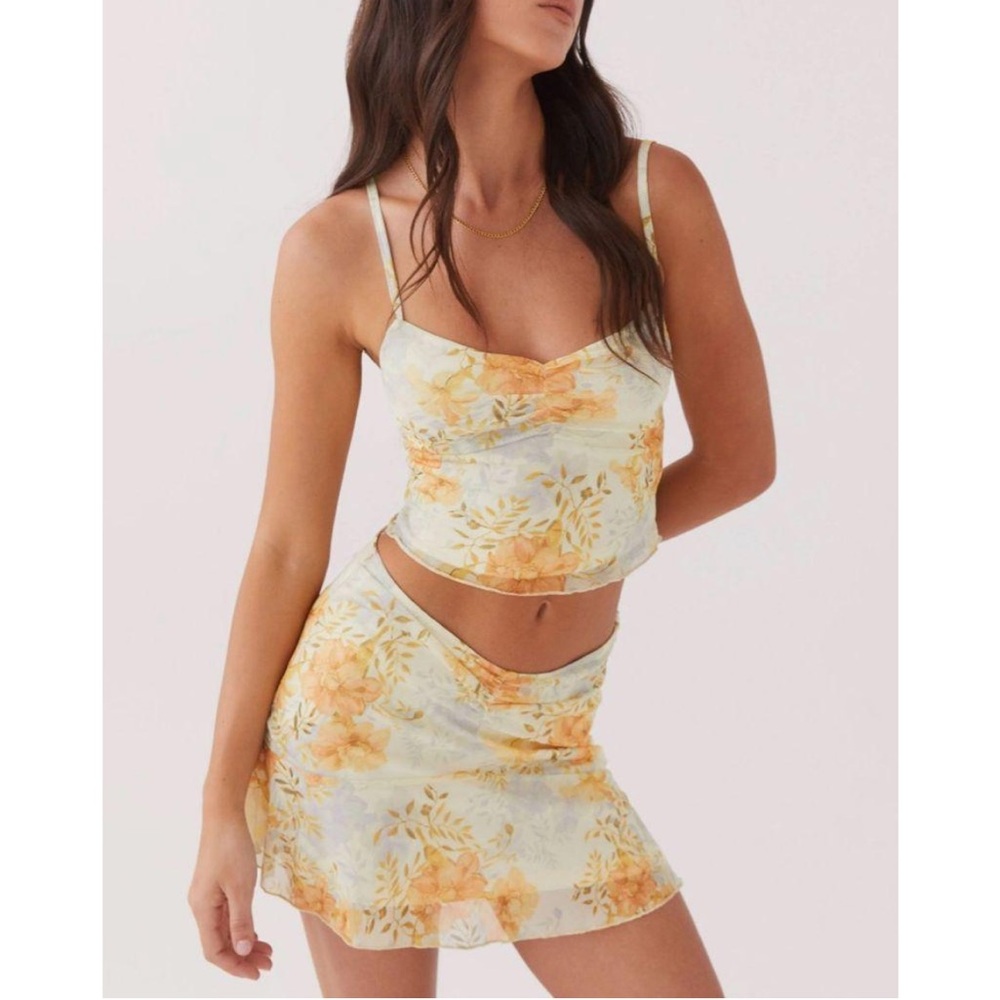 Peppermayo Floral Camisole in Yellow and Cream